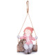 Figurine MagicHome Christmas, Girl on a swing with a hedgehog, hanging, ceramics, 31,5x28x36 cm Figurine MagicHome Christmas, Girl on a swing with a hedgehog, hanging, ceramics, 31,5x28x36 cm