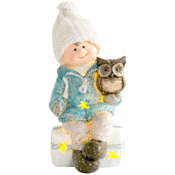 LED рождественская фигурка MаgiсHome " Мальчик, сидящий на табурете с совой ", 1 LED, полирезина, 10,5x10,5x19,5 см. LED рождественская фигурка MаgiсHome " Мальчик, сидящий на табурете с совой ", 1 LED, полирезина, 10,5x10,5x19,5 см.