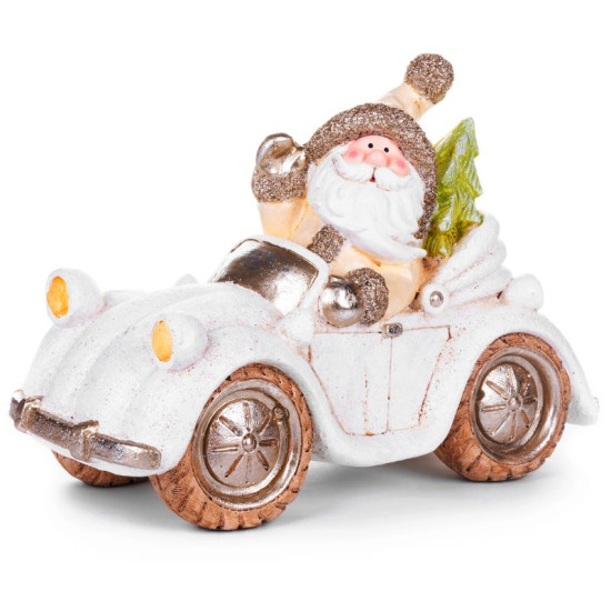 Decoration MagicHome Christmas, Santa in the car, ceramics, 46,50x19,50x31,50 cm