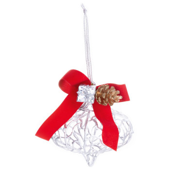 Dekorācija MagicHome Ziemassvētki, sudrabs, 10x15 cm