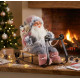 Украшение MagicHome Christmas, Санта на санях, серо-розовый, 46 см Украшение MagicHome Christmas, Санта на санях, серо-розовый, 46 см