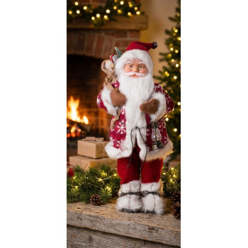 Decoration MagicHome Christmas, Santa standing, red, 46 cm