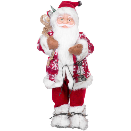 Ziemassvētku rotājumi MagicHome Christmas, Ziemassvētku vecītis stāv, sarkans, 46 cm