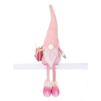 Рождественская фигурка MаgiсHome, Эльф, сидящий, розовый, 62 см.