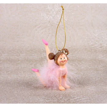 Рождественское украшение MаgiсHome , Балерины, розовые, полирезина, подвесные, 9x4x7,5 см, 2 шт.