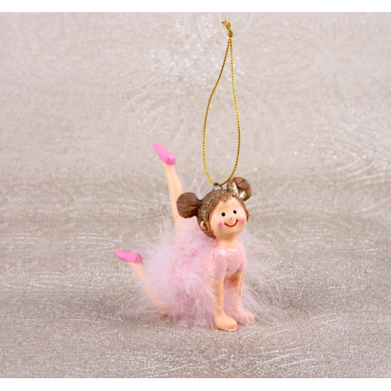 Рождественское украшение MаgiсHome , Балерины, розовые, полирезина, подвесные, 9x4x7,5 см, 2 шт.
