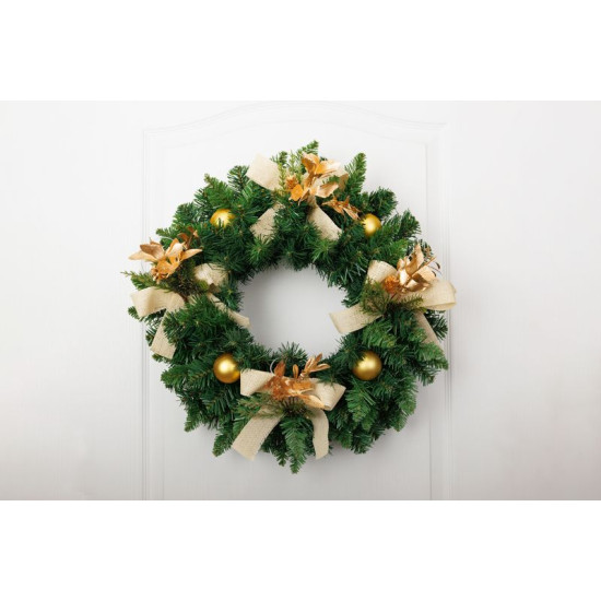 Декоративная ветка MagicHome с бабочками и джутовой лентой, золото, 19 см, в упаковке 6 шт.