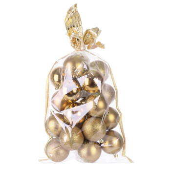 Globes MagicHome Christmas, 20 pcs, 6 cm, gold, on the Christmas tree