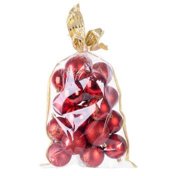 Globes MagicHome Christmas, 20 pcs, 6 cm, red, on the Christmas tree