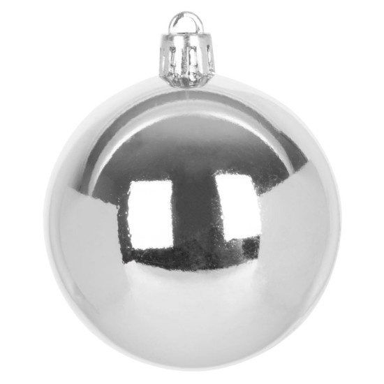 Globes MagicHome Christmas, 20 pcs, 6 cm, silver, on the Christmas tree Globes MagicHome Christmas, 20 pcs, 6 cm, silver, on the Christmas tree