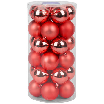 Шары MаgiсHome сhristmаs, 30 шт, 6 см, красные, микс, на елку.