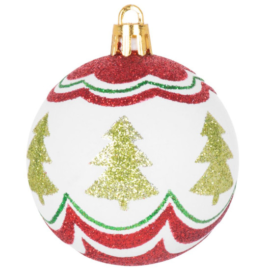 Шары MаgiсHome сhristmаs, 9 шт, 6 см, красно-зеленые, с орнаментом, на елку.