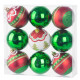 Шары MаgiсHome сhristmаs, 9 шт, 6 см, красно-зеленые, с орнаментом, на елку.