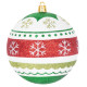 Globes MagicHome Christmas, 4 pcs, red - green, with ornaments, on the Christmas tree, 10 cm