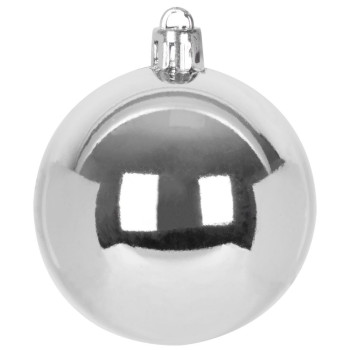 Шары MаgiсHome сhristmаs, набор, 21 шт ( 20 шаров + наконечник на елку ), серебро, на елку, 6 см.
