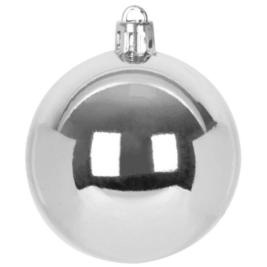 Шары MаgiсHome сhristmаs, набор, 21 шт ( 20 шаров + наконечник на елку ), серебро, на елку, 6 см.