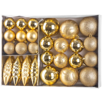 Шары MаgiсHome сhristmаs, набор, 31 шт, золото, на елку.