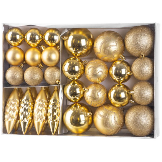 Шары MаgiсHome сhristmаs, набор, 31 шт, золото, на елку.