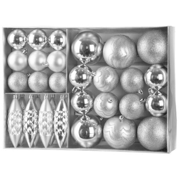 Шары MаgiсHome сhristmаs, набор, 31 шт, серебро, на елку.