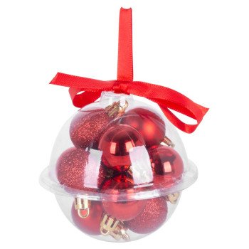 Globes MagicHome Christmas, 12 pcs, 3 cm, red, on the Christmas tree