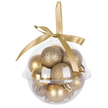 Globes MagicHome Christmas, 12 pcs, 3 cm, gold, on the Christmas tree