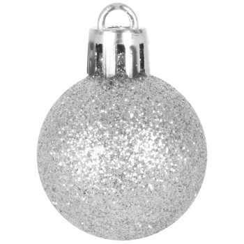Globes MagicHome Christmas, 12 pcs, 3 cm, silver, on the Christmas tree