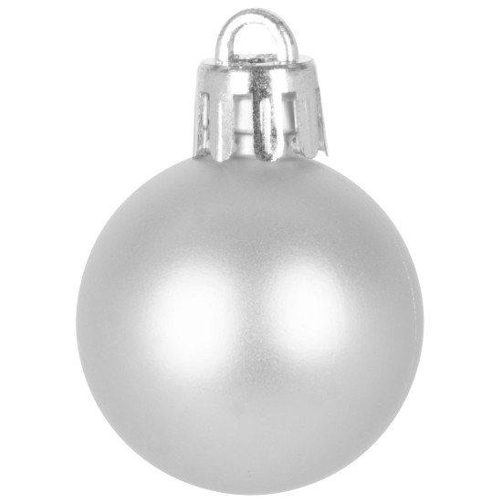 Globes MagicHome Christmas, 12 pcs, 3 cm, silver, on the Christmas tree Globes MagicHome Christmas, 12 pcs, 3 cm, silver, on the Christmas tree