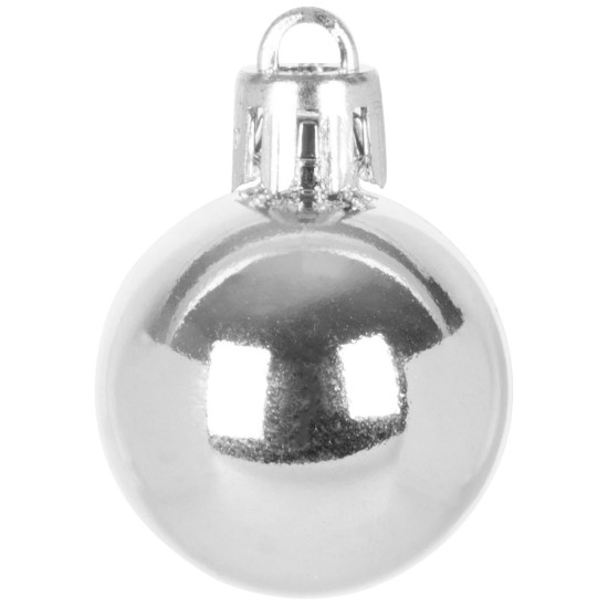 Globes MagicHome Christmas, 12 pcs, 3 cm, silver, on the Christmas tree Globes MagicHome Christmas, 12 pcs, 3 cm, silver, on the Christmas tree