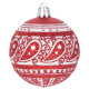 Globes MagicHome Christmas, 8 pcs, 6 cm, red with white ornament, on the Christmas tree Globes MagicHome Christmas, 8 pcs, 6 cm, red with white ornament, on the Christmas tree