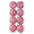 Globes MagicHome Christmas, 8 pcs, 6 cm, red with white ornament, on the Christmas tree