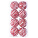 Globes MagicHome Christmas, 8 pcs, 6 cm, red with white ornament, on the Christmas tree Globes MagicHome Christmas, 8 pcs, 6 cm, red with white ornament, on the Christmas tree