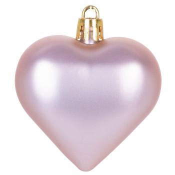 Елочное украшение MаgiсHome сhristmаs, 8 шт, 6 см, сердечки, розовые, на елку.