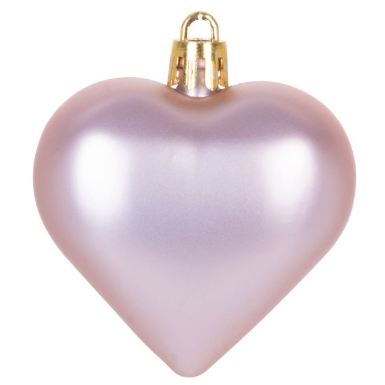 Елочное украшение MаgiсHome сhristmаs, 8 шт, 6 см, сердечки, розовые, на елку.
