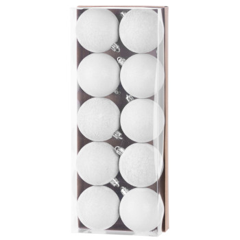 Globes MagicHome Christmas, 10 pcs, white, on the Christmas tree, 6 cm