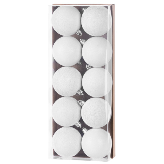 Ziemassvētku rotājumi MagicHome, 10 gab, balti, uz eglītes, 6 cm