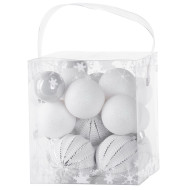 Ziemassvētku rotājumi MagicHome, 31 gab, balts - sudrabs, mix, uz Ziemassvētku eglītes, 6-3 cm Ziemassvētku rotājumi MagicHome, 31 gab, balts - sudrabs, mix, uz Ziemassvētku eglītes, 6-3 cm