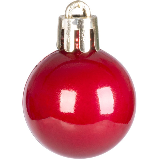 Egles rotājumi MagicHome Christmas, 24gb, komplekts, sarkans, uz eglītes, 3 cm