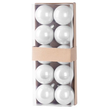 Шары MаgiсHome сhristmаs,10 шт, белые, на елку, 5 см.