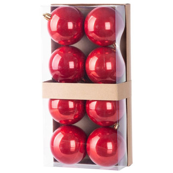 Globes MagicHome Christmas, 8 pcs, red, on the Christmas tree, 7 cm