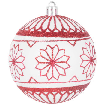 Шары MаgiсHome сhristmаs, 6 шт, 8 см, красно-белые, на елку.