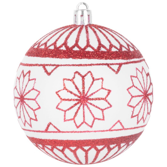 Шары MаgiсHome сhristmаs, 6 шт, 8 см, красно-белые, на елку.