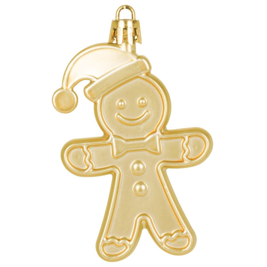 Елочное украшение MаgiсHome сhristmаs, набор, 12 шт, 8 см, пряничный человечек, золото, на елку.