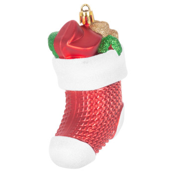 Рождественское украшение MagicHome Christmas, набор, 3 шт, 11 см, носки, красные, на елку