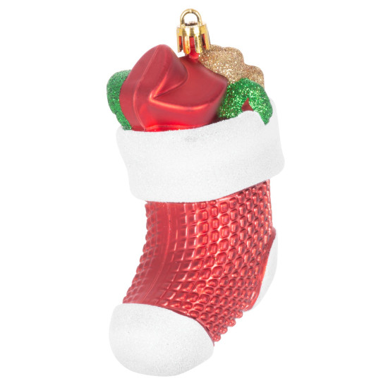 Ziemassvētku rotājums MagicHome Christmas, komplekts, 3 gab, 11 cm, zeķes, sarkanas, Ziemassvētku eglītei