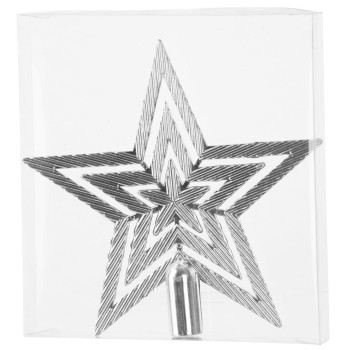 Елочное украшение MagicHome Christmas, 1 шт, 19,5 см, звезда, серебро, на елку.