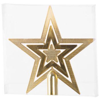 Украшение MagicHome Christmas, 1 шт, 20 см, звезда, золото, на елку