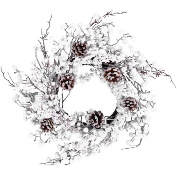 Рождественский венок MаgiсHome , со снежными шарами и шишками, 50x50x14 см.