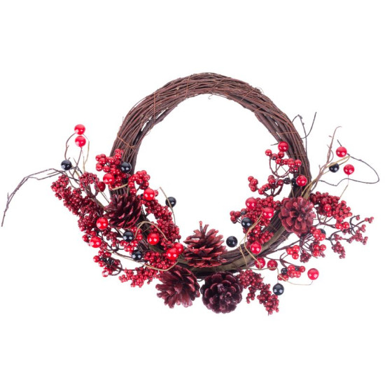 Рождественский венок MаgiсHome , из лозы и ежевики, 37x32x11 см.