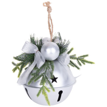 Рождественское украшение MаgiсHome сhristmаs, колокольчик, 08x08x10 см, серебристый.