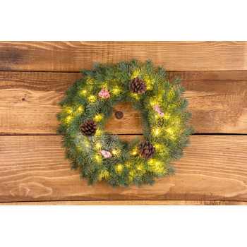 LED Рождественский венок MаgiсHome, заснеженный, 48 LED, Iр20, 2xAA, 40 см. LED Рождественский венок MаgiсHome, заснеженный, 48 LED, Iр20, 2xAA, 40 см.